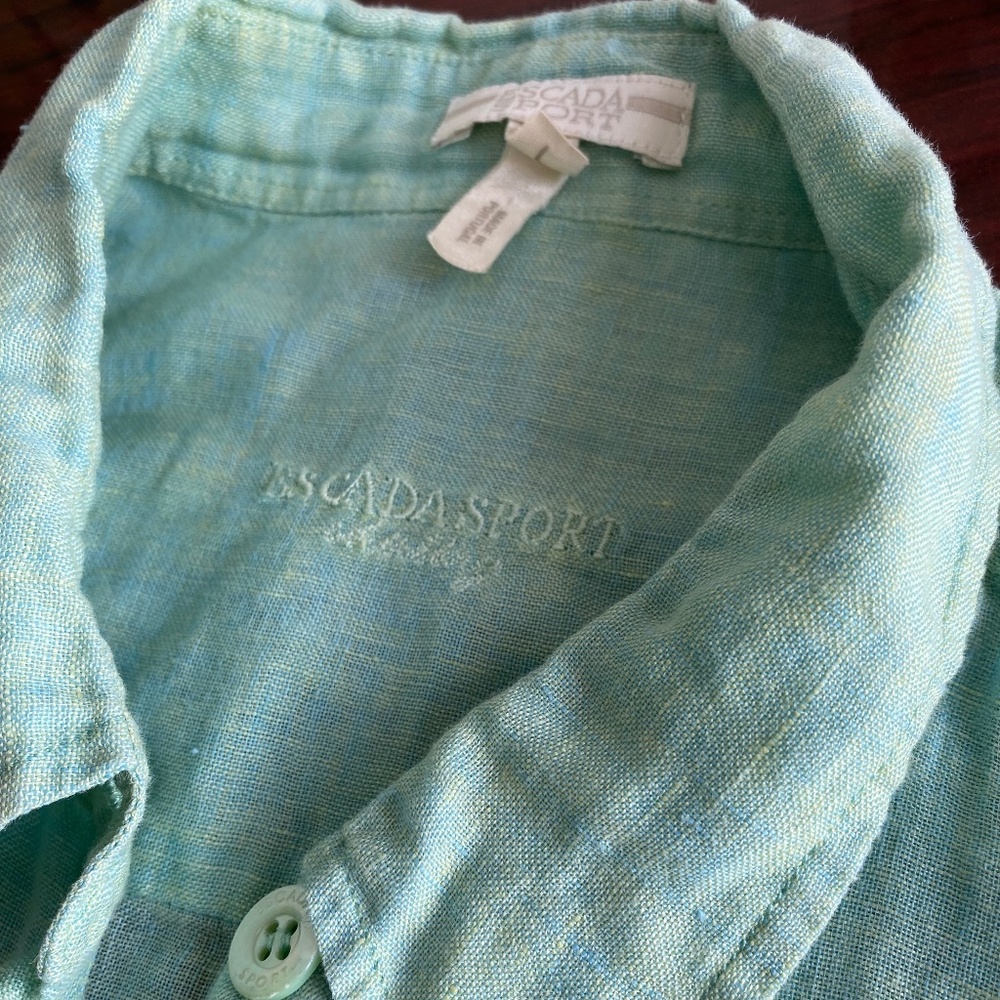 Linen Escada Sport Mint green Top